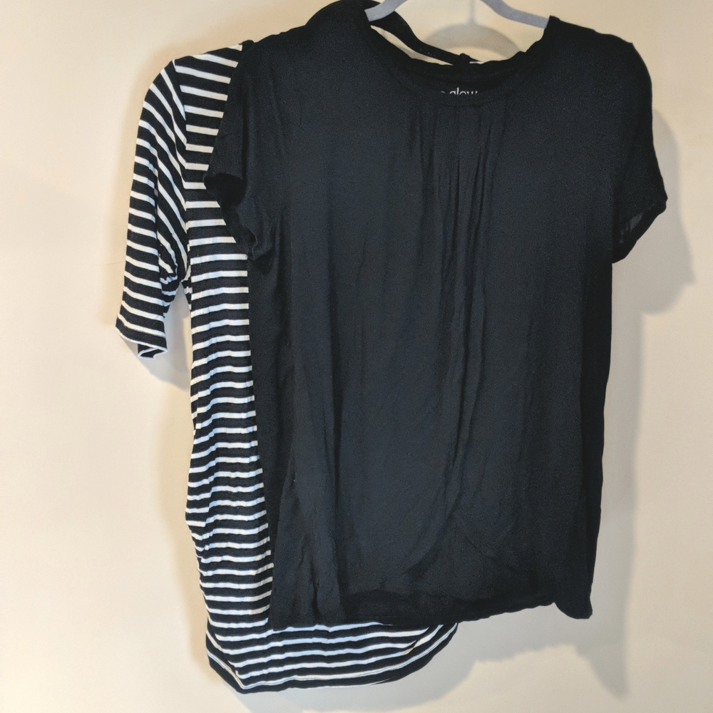 Two AGLOW maternity shirts
